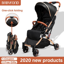 Load image into Gallery viewer, 5.8 kg Light aluminium alloy stroller gold frame car Portable fold Umbrella baby stroller Newborn Travelling Pram on plane gifts
